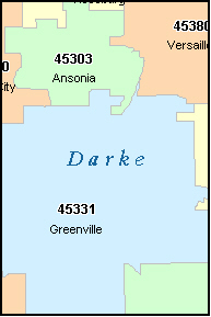 DARKE County, OH ZIP Code Map