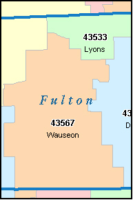 FULTON County, OH ZIP Code Map
