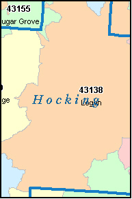 HOCKING County, OH ZIP Code Map
