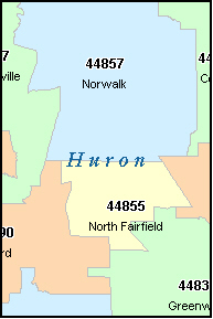 HURON County, OH ZIP Code Map