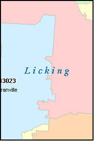 LICKING County, OH ZIP Code Map