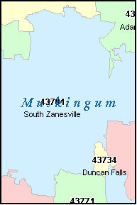 MUSKINGUM County, OH ZIP Code Map