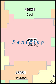 PAULDING County, OH ZIP Code Map
