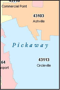 PICKAWAY County, OH ZIP Code Map