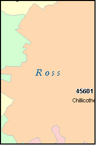 ROSS County, OH ZIP Code Map