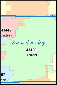 SANDUSKY County, OH ZIP Code Map