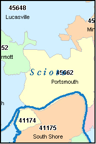 SCIOTO County, OH ZIP Code Map