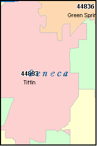 SENECA County, OH ZIP Code Map