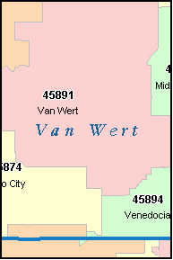 VAN WERT County, OH ZIP Code Map