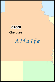 ALFALFA County, OK ZIP Code Map