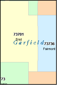 GARFIELD County, OK ZIP Code Map