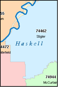 HASKELL County, OK ZIP Code Map