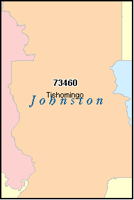 JOHNSTON County, OK ZIP Code Map
