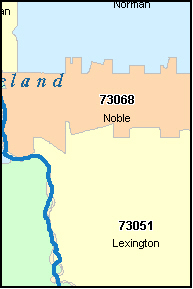 MCCLAIN County, OK ZIP Code Map
