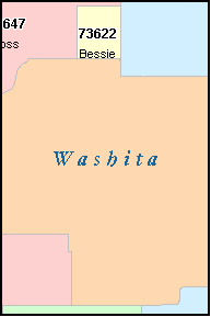 WASHITA County, OK ZIP Code Map
