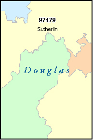 DOUGLAS County, OR ZIP Code Map