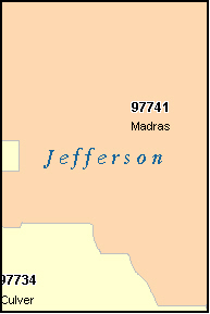 JEFFERSON County, OR ZIP Code Map