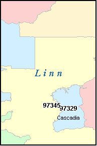 LINN County, OR ZIP Code Map