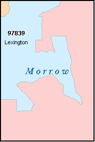 MORROW County, OR ZIP Code Map