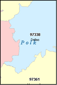 POLK County, OR ZIP Code Map
