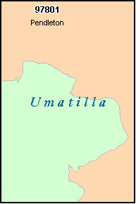 UMATILLA County, OR ZIP Code Map