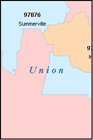 UNION County, OR ZIP Code Map