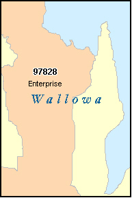 WALLOWA County, OR ZIP Code Map