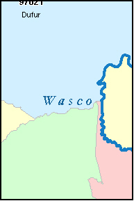 WASCO County, OR ZIP Code Map