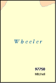 WHEELER County, OR ZIP Code Map