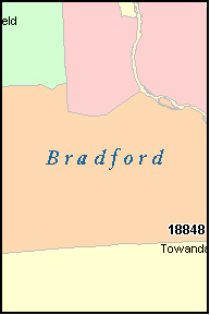 BRADFORD County, PA ZIP Code Map