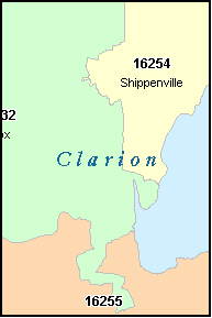 CLARION County, PA ZIP Code Map