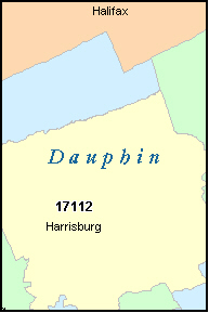 DAUPHIN County, PA ZIP Code Map