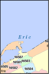 ERIE County, Pennsylvania Digital ZIP Code Map