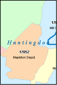 HUNTINGDON County, PA ZIP Code Map