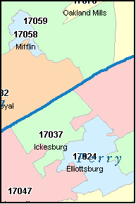 JUNIATA County, PA ZIP Code Map