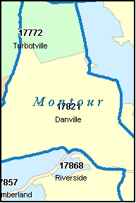 MONTOUR County, PA ZIP Code Map