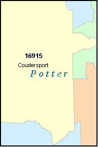 POTTER County, PA ZIP Code Map