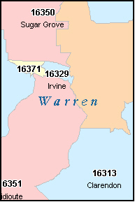 WARREN County, PA ZIP Code Map