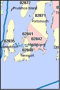 PORTSMOUTH Rhode Island, RI ZIP Code Map Downloads