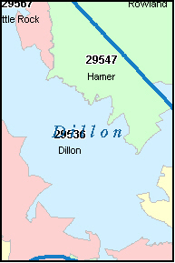 DILLON County, SC ZIP Code Map