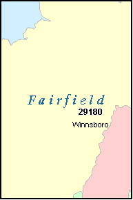 FAIRFIELD County, SC ZIP Code Map