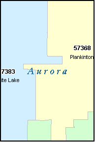 AURORA County, SD ZIP Code Map