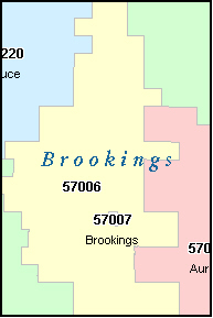 BROOKINGS County, SD ZIP Code Map