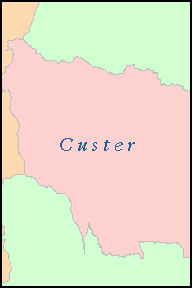 CUSTER County, SD ZIP Code Map
