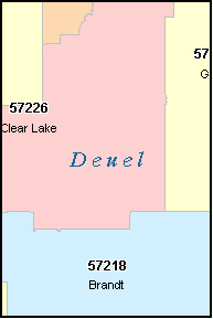 DEUEL County, SD ZIP Code Map