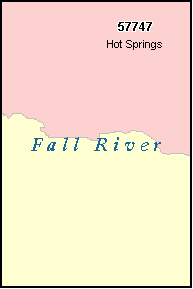 FALL RIVER County, SD ZIP Code Map