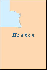 HAAKON County, SD ZIP Code Map