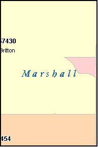 MARSHALL County, SD ZIP Code Map