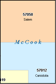 MCCOOK County, SD ZIP Code Map