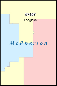 MCPHERSON County, SD ZIP Code Map